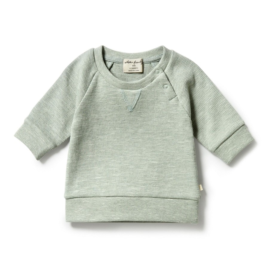 Child [2-14] Wilson & Frenchy Jumpers | Wilson And Frenchy Organic Waffle Sweat - Sage