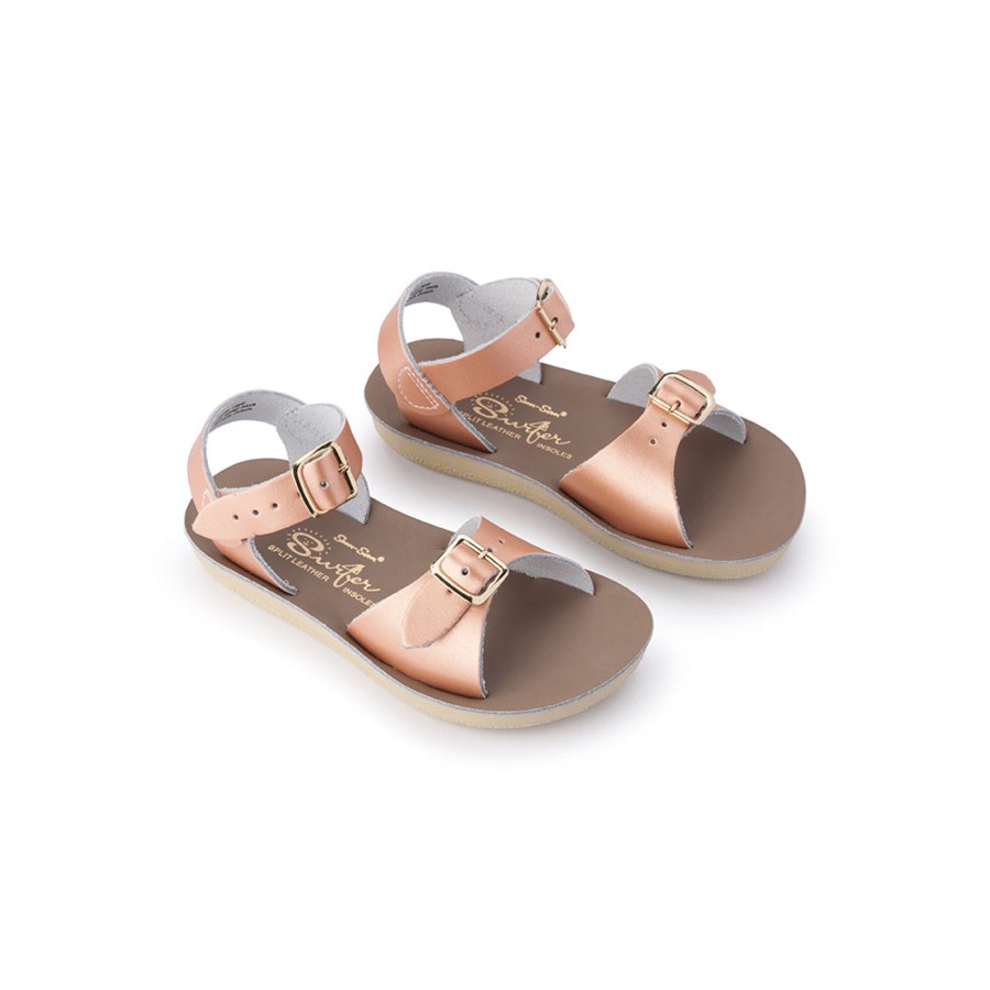 Child [2-14] Saltwater Sandals Footwear | Saltwater Sandals Sun San Surfer Rose Gold