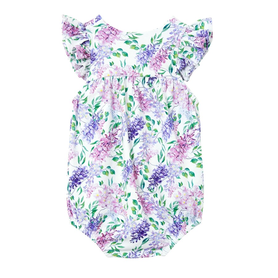 Baby [0-23M] Milky All In One | Milky Wisteria Baby Playsuit