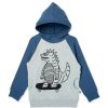 Baby [0-23M] Minti Jumpers | Minti Skate-Zilla Furry Hood - Grey Marle/Navy