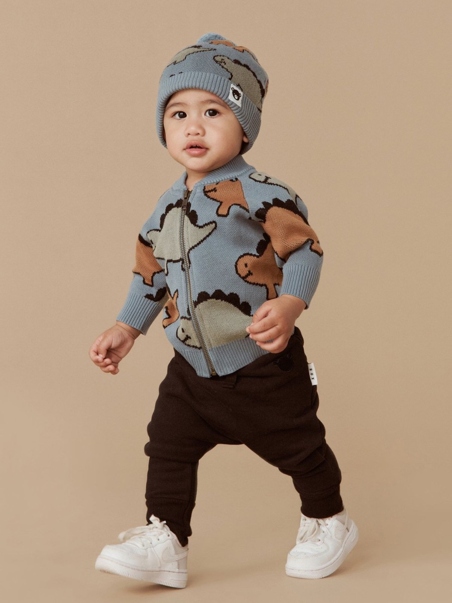 Child [2-14] Huxbaby Outerwear | Huxbaby Dino Knit Jacket - Teal