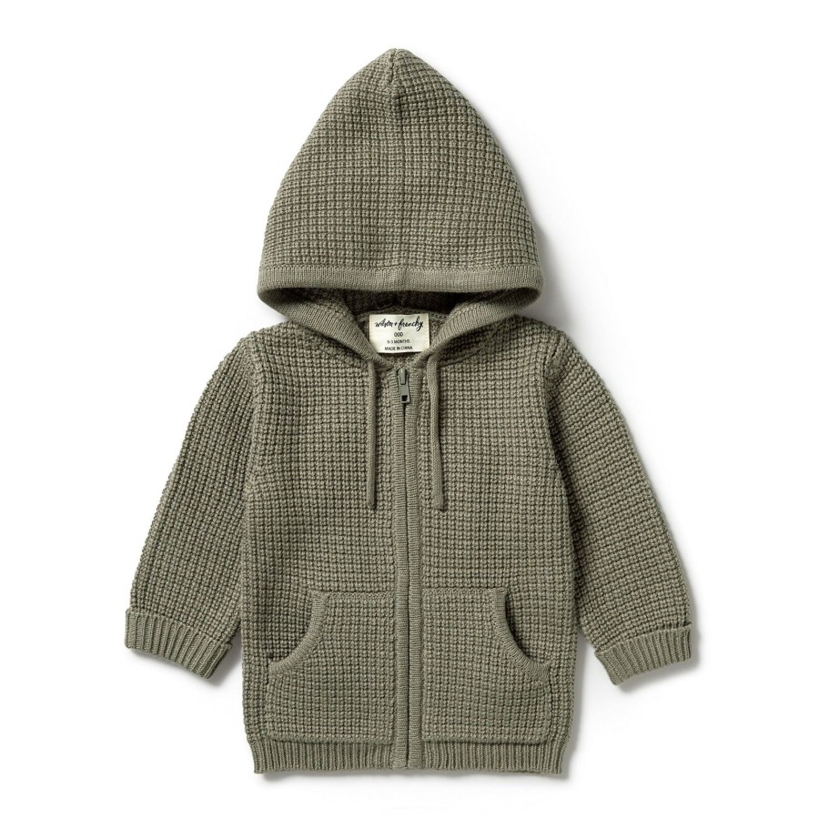 Child [2-14] Wilson & Frenchy Outerwear | Wilson And Frenchy Knitted Zipped Jacket - Dark Ivy