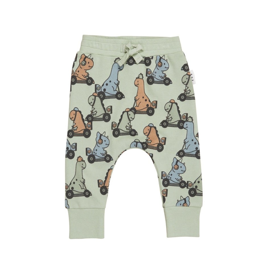 Child [2-14] Huxbaby Bottoms | Huxbaby Dino Racer Drop Crotch Pant - Thyme