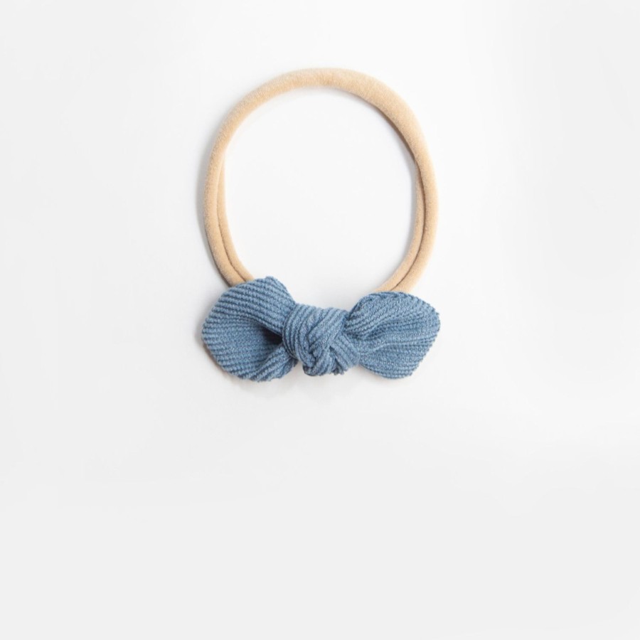 Baby [0-23M] Wild Kind Hair Accessories | Wild Kind Ida Small Cord Bow - Dusty Blue