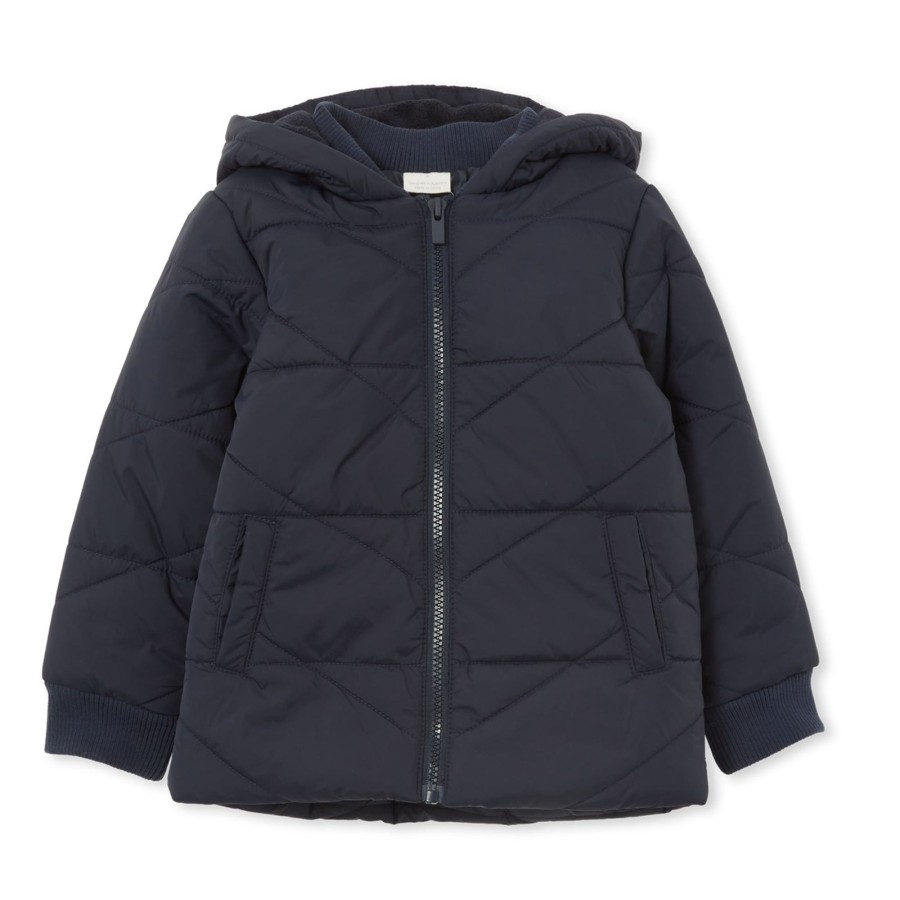 Child [2-14] Milky Outerwear | Milky Hooded Puffer Jacket - Navy