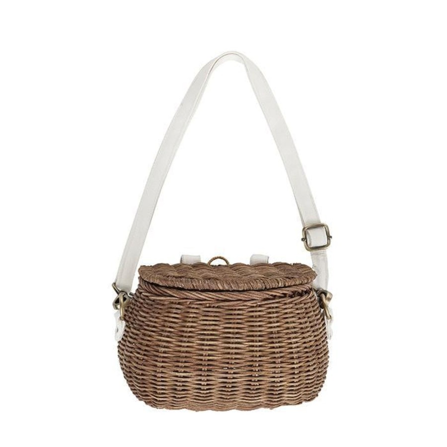 Play + Learn Olli Ella Dolls + Accessories | Olli Ella Mini Rattan Chari Bag - Natural