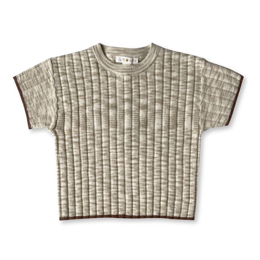 Child [2-14] Grown Tops | Grown Knitted Rib Tee - Latte