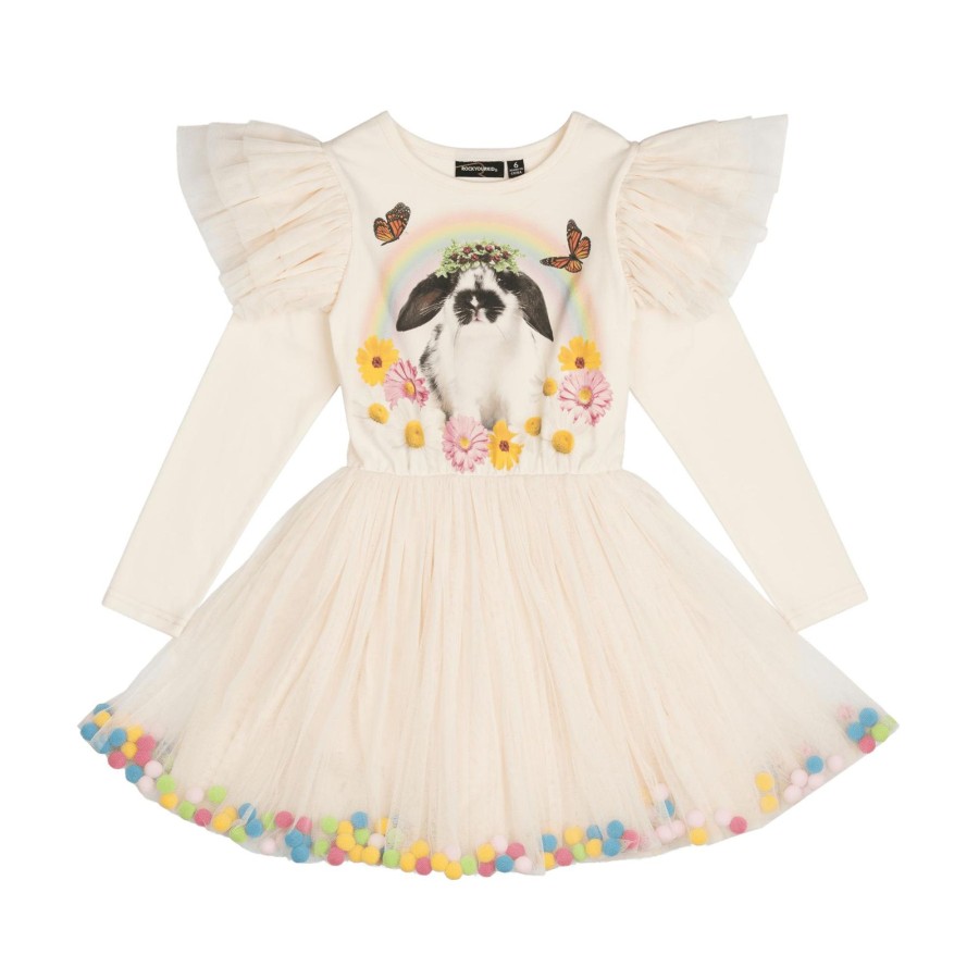 Child [2-14] Rock Your Baby Dresses | Rock Your Baby Easter Bunny Pom Pom Circus Dress