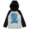 Child [2-14] Minti Jumpers | Minti Magical Dino Furry Hood - Grey Marle/Black