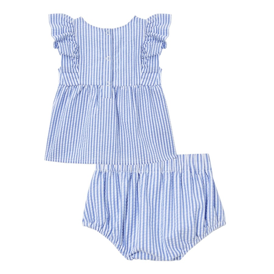 Baby [0-23M] Milky Bottoms | Milky Yacht Stripe Set - Blue Stripe