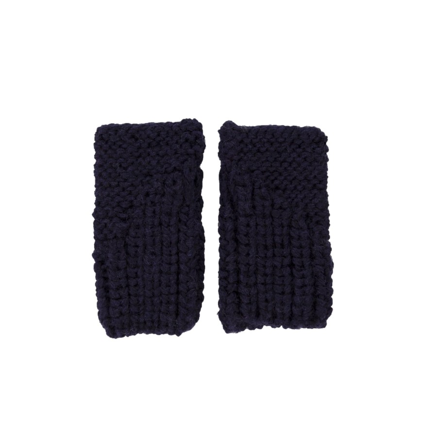 Baby [0-23M] Acorn Booties + Mittens | Acorn Traveller Fingerless Mittens - Navy