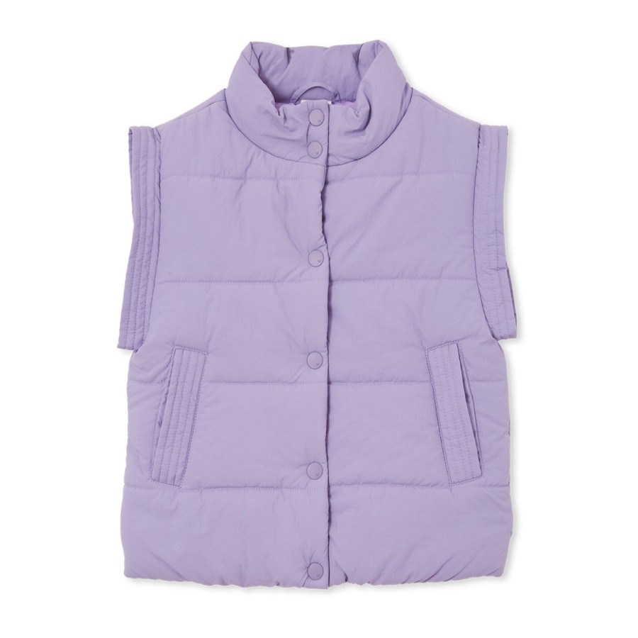 Child [2-14] Milky Outerwear | Milky Puffer Vest - Lilac