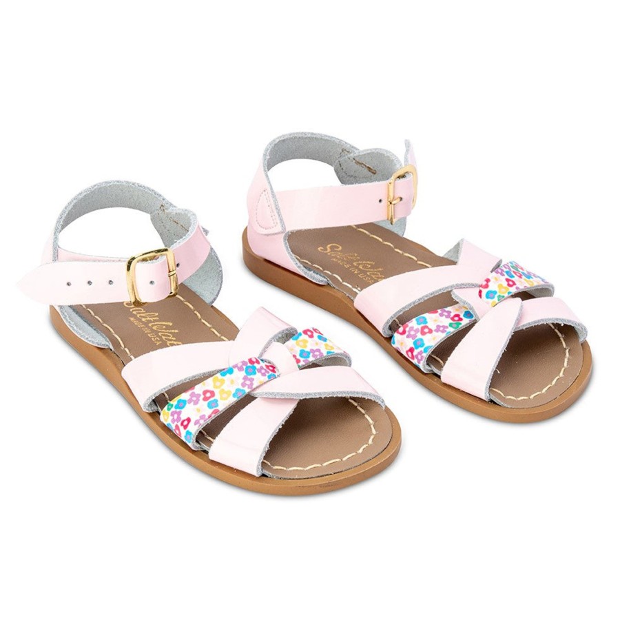 Child [2-14] Saltwater Sandals Footwear | Saltwater Sandals Original Mash-Up Shiny Pink/Floral