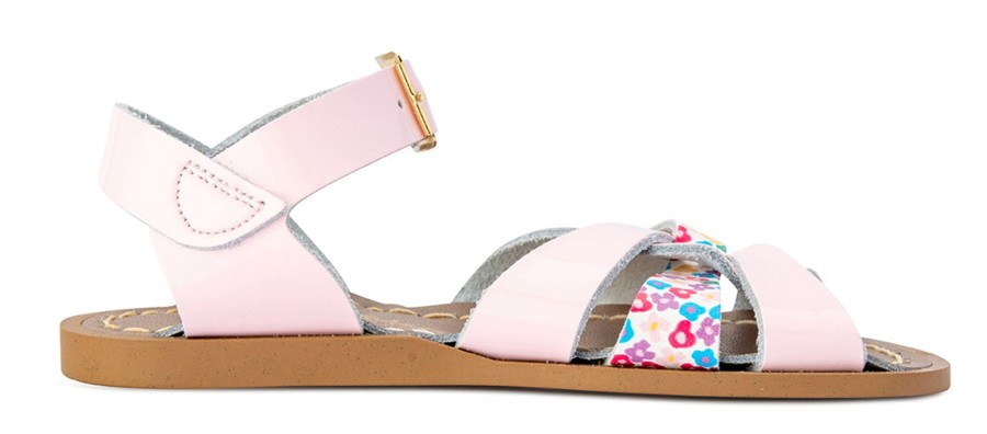 Child [2-14] Saltwater Sandals Footwear | Saltwater Sandals Original Mash-Up Shiny Pink/Floral