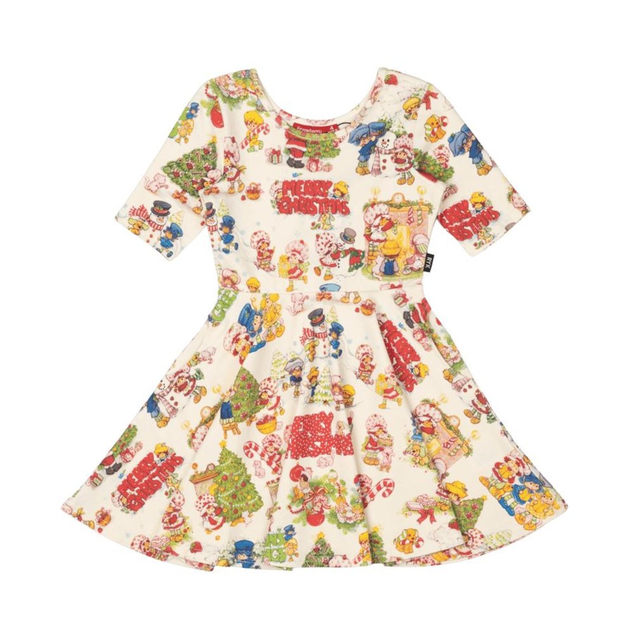 Child [2-14] Rock Your Baby Dresses | Rock Your Baby Mabel Dress - Strawberry Christmas Cheer