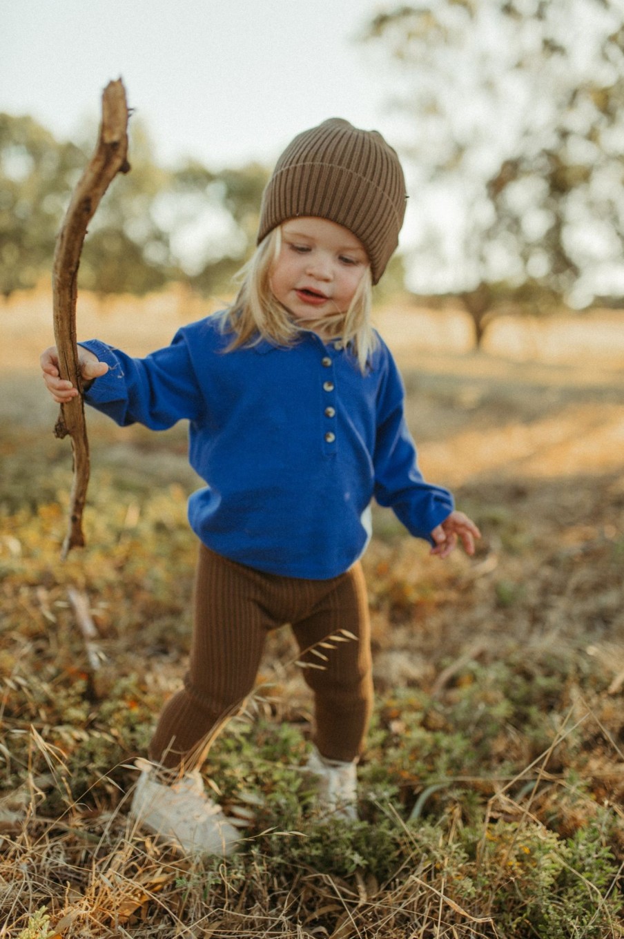 Child [2-14] Grown Knitwear | Grown Organic Ribbed Leggings - Espresso