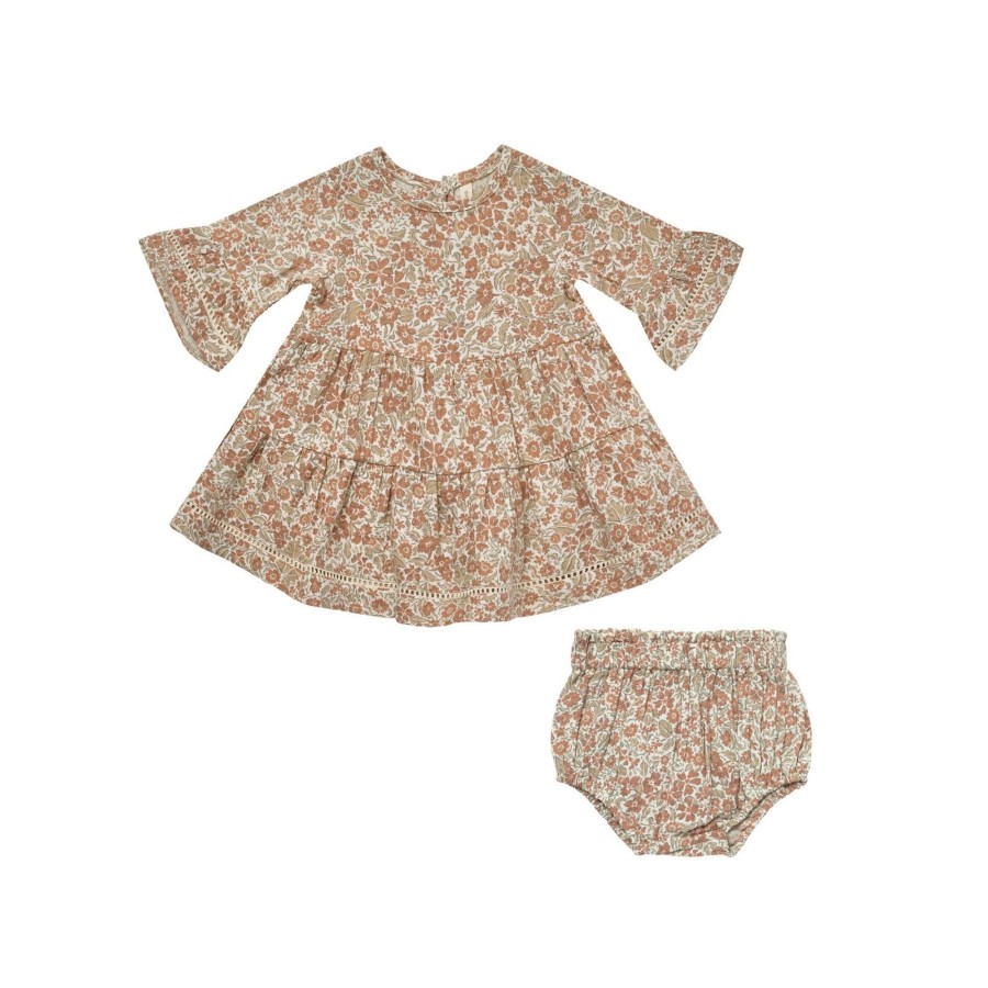 Baby [0-23M] Quincy Mae Dresses | Quincy Mae Belle Dress - Rose Garden