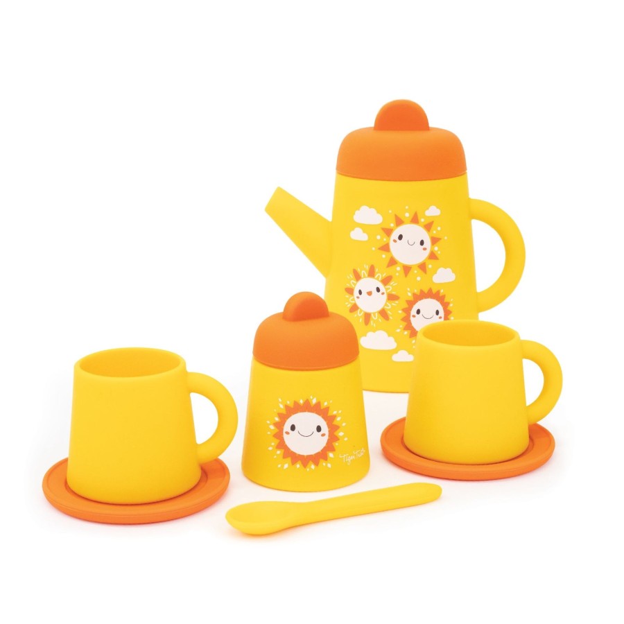 Play + Learn Tiger Tribe Outdoor | Silicone Tea Set - Sunny Days