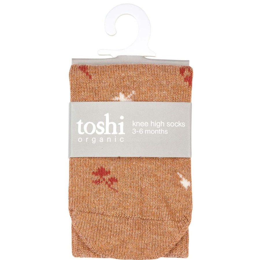 Child [2-14] Toshi Socks + Tights | Toshi Organic Knee Jacquard Socks - Maple Leaves