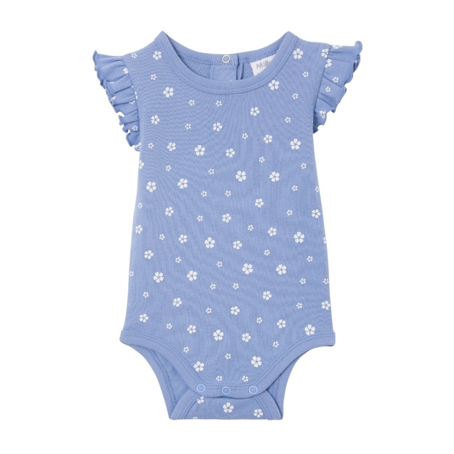 Baby [0-23M] Milky All In One | Milky Cornflower Frill Bubbysuit - Cornflower