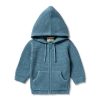 Baby [0-23M] Wilson & Frenchy Outerwear | Wilson And Frenchy Knitted Zipped Jacket - Bluestone