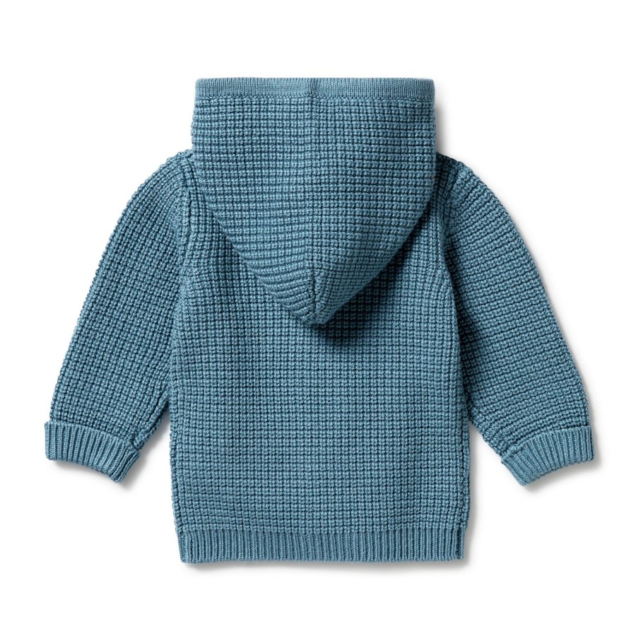 Baby [0-23M] Wilson & Frenchy Outerwear | Wilson And Frenchy Knitted Zipped Jacket - Bluestone