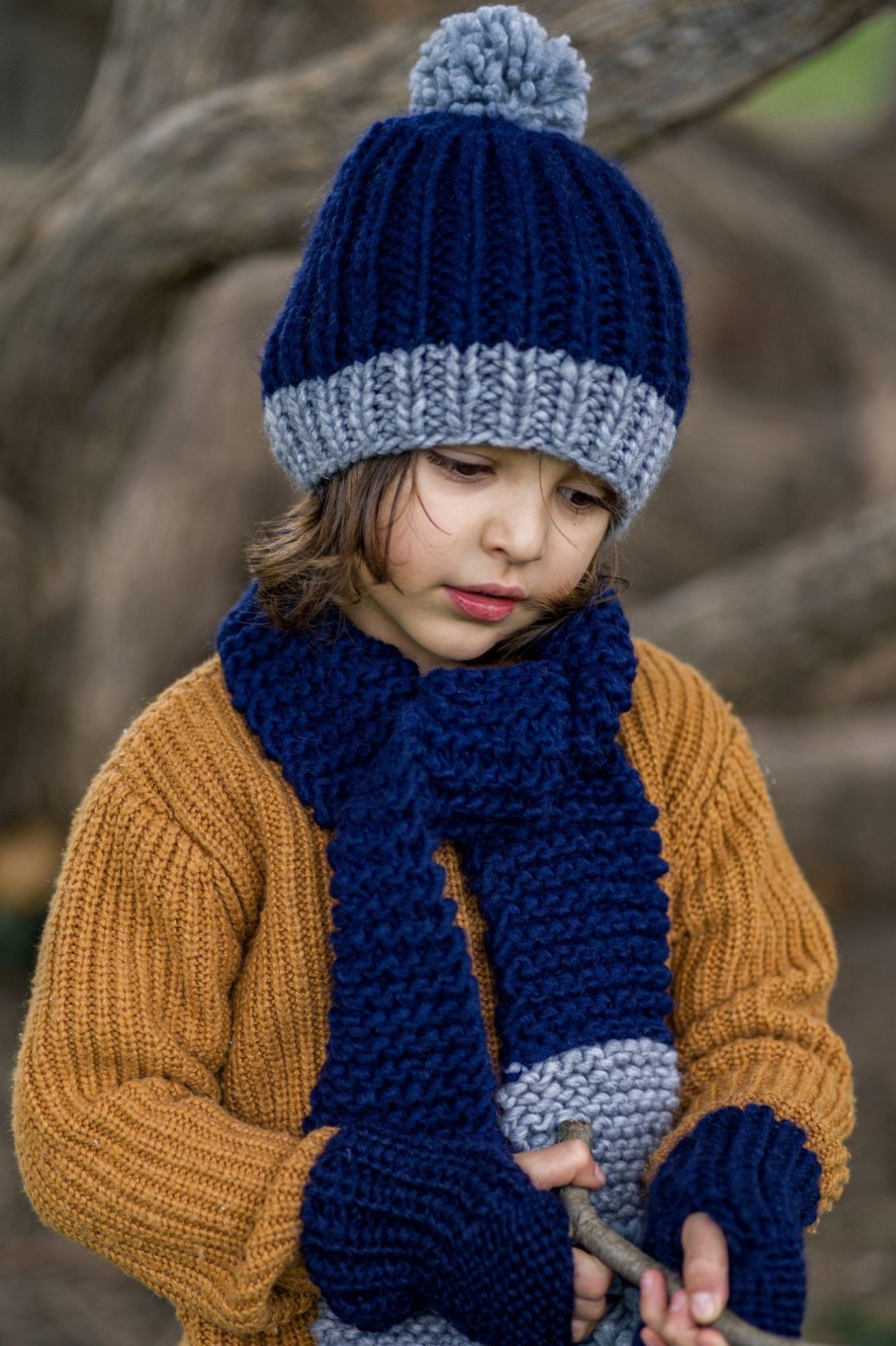 Child [2-14] Acorn Beanies | Acorn Traveller Chunky Beanie - Navy