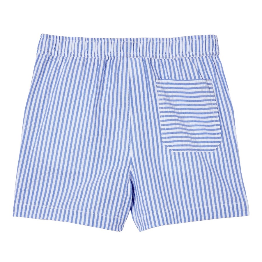 Child [2-14] Milky Bottoms | Milky Yacht Stripe Poplin Cotton Short - Blue Stripe