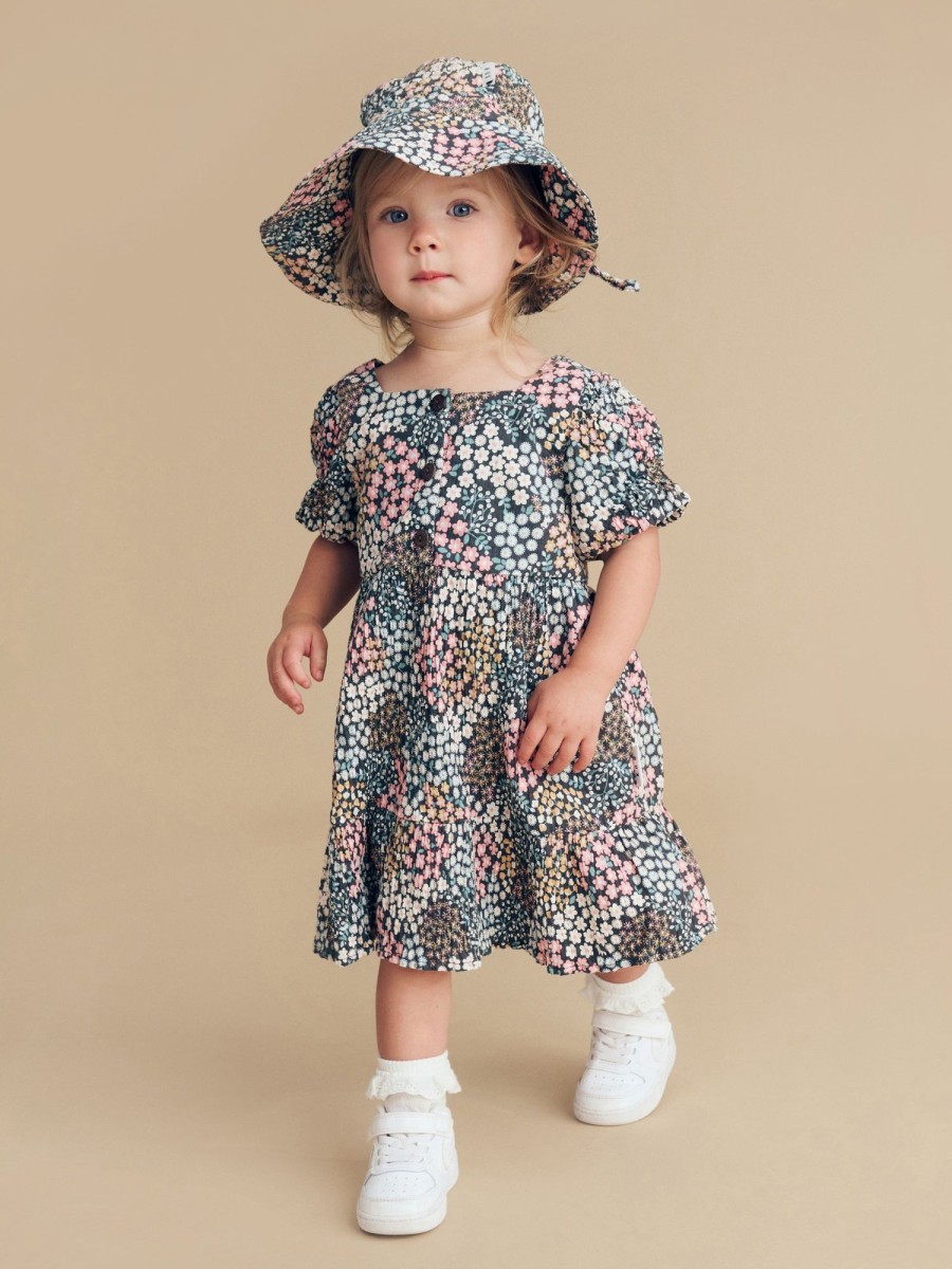 Child [2-14] Huxbaby Dresses | Huxbaby Garden Floral Puff Sleeve Dress