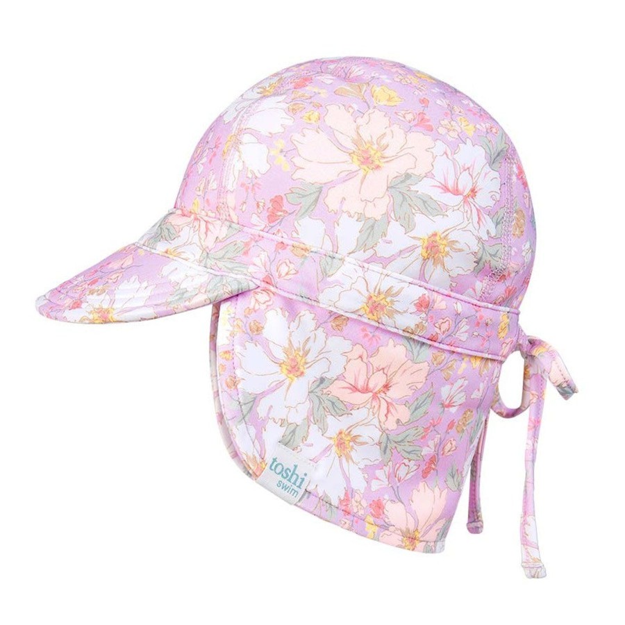 Baby [0-23M] Toshi Hats | Toshi Swim Baby Flap Cap - Dahlia