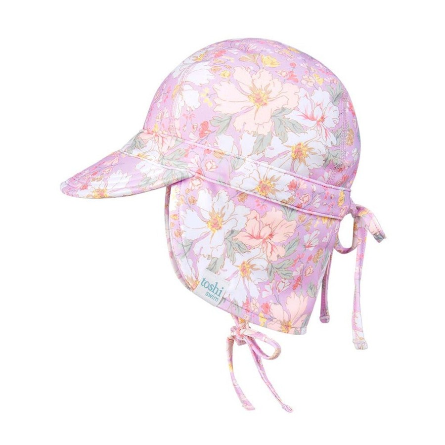 Baby [0-23M] Toshi Hats | Toshi Swim Baby Flap Cap - Dahlia