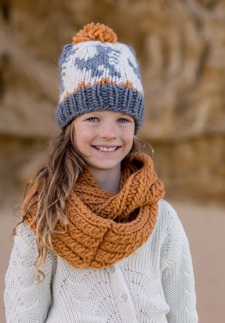 Baby [0-23M] Acorn Beanies | Acorn Dino Beanie - Grey & Caramel