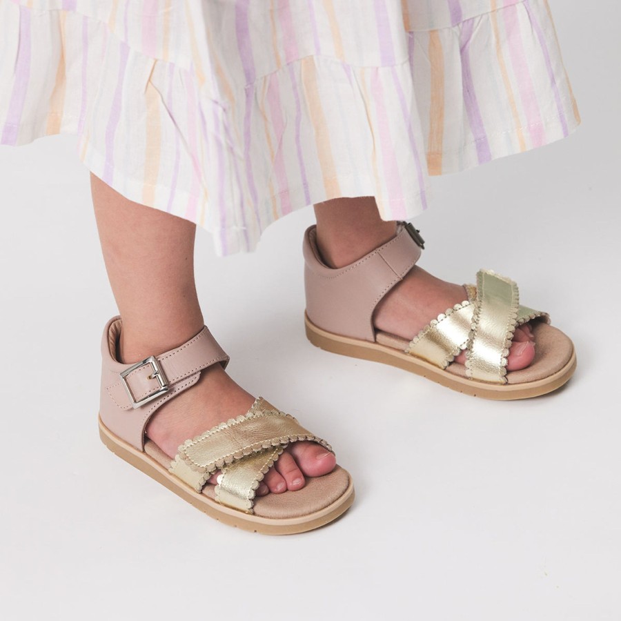 Child [2-14] Pretty Brave Footwear | Pretty Brave Willow - Blush/Gold