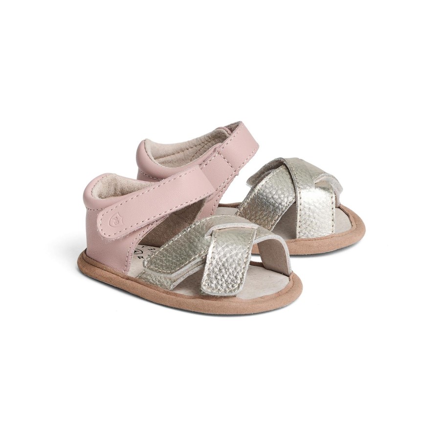 Baby [0-23M] Pretty Brave Footwear | Pretty Brave Baby Criss-Cross - Blush/Gold