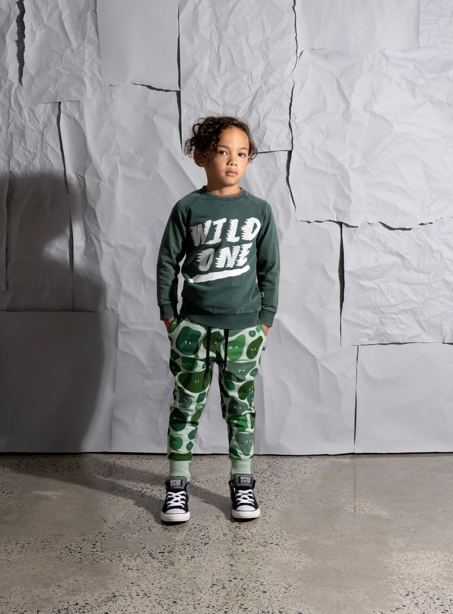 Child [2-14] Minti Bottoms | Minti Sneaky Camo Furry Trackies - Mint