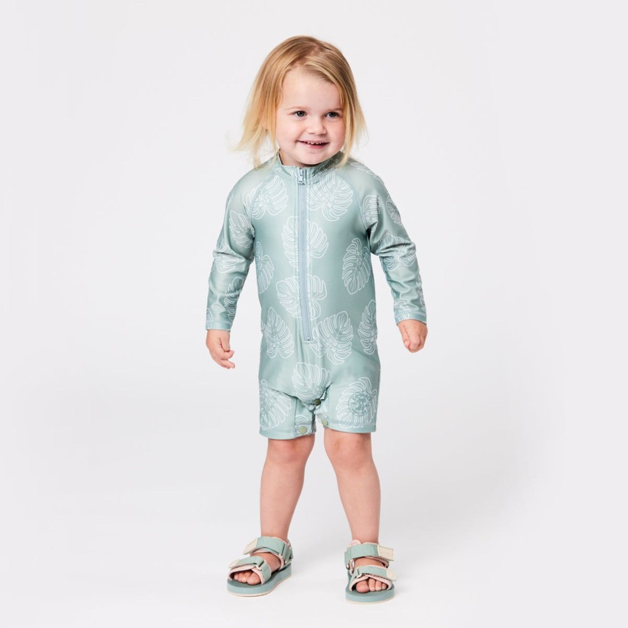 Baby [0-23M] Crywolf Swim | Crywolf Rash Suit Jade Monstera