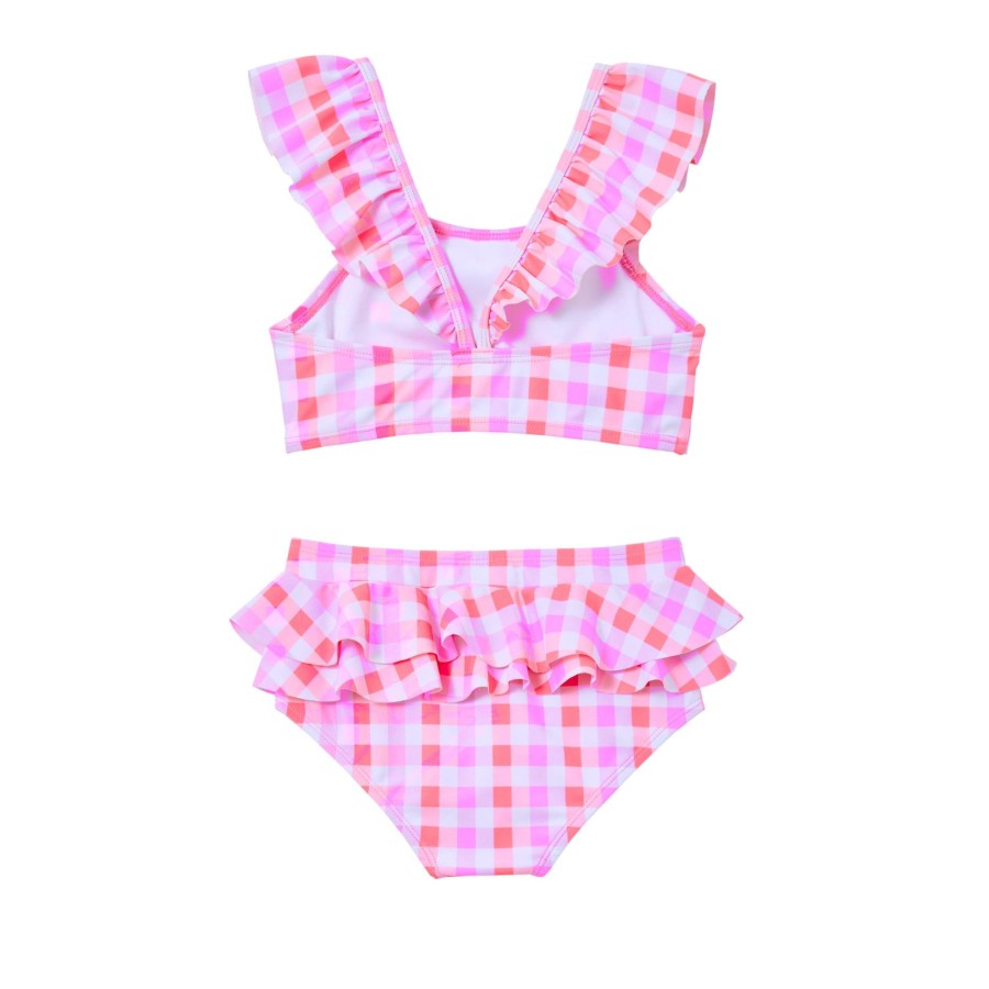 Child [2-14] Milky Swim | Milky Neon Gingham Bikini - Pink/Lilac