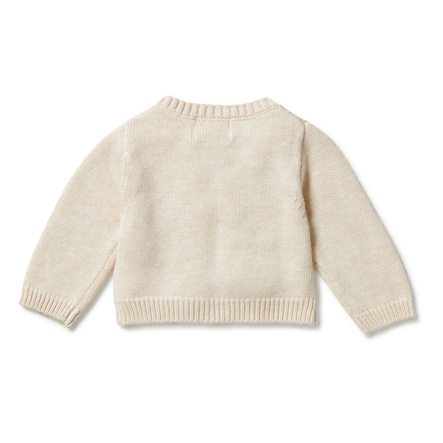 Baby [0-23M] Wilson & Frenchy Outerwear | Wilson And Frenchy Knitted Ruffle Cardigan - Sand Melange