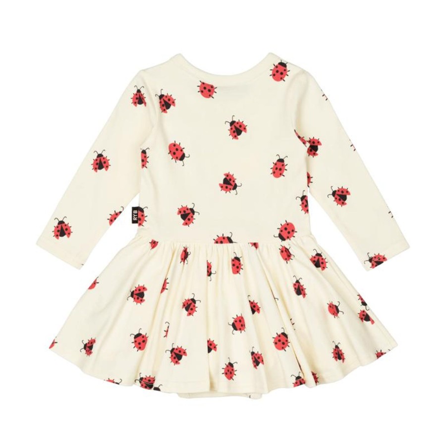 Baby [0-23M] Rock Your Baby Dresses | Rock Your Baby Ladybug Baby Waisted Dress