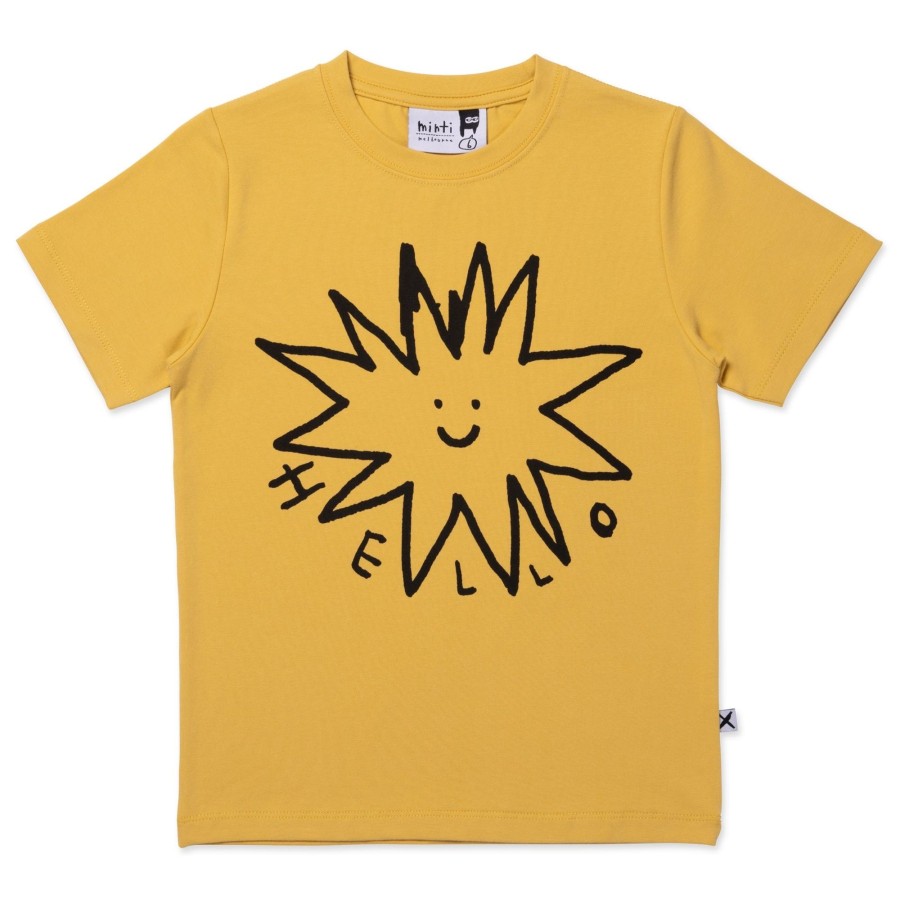 Child [2-14] Minti Tops | Minti Hello Star Tee - Dull Yellow