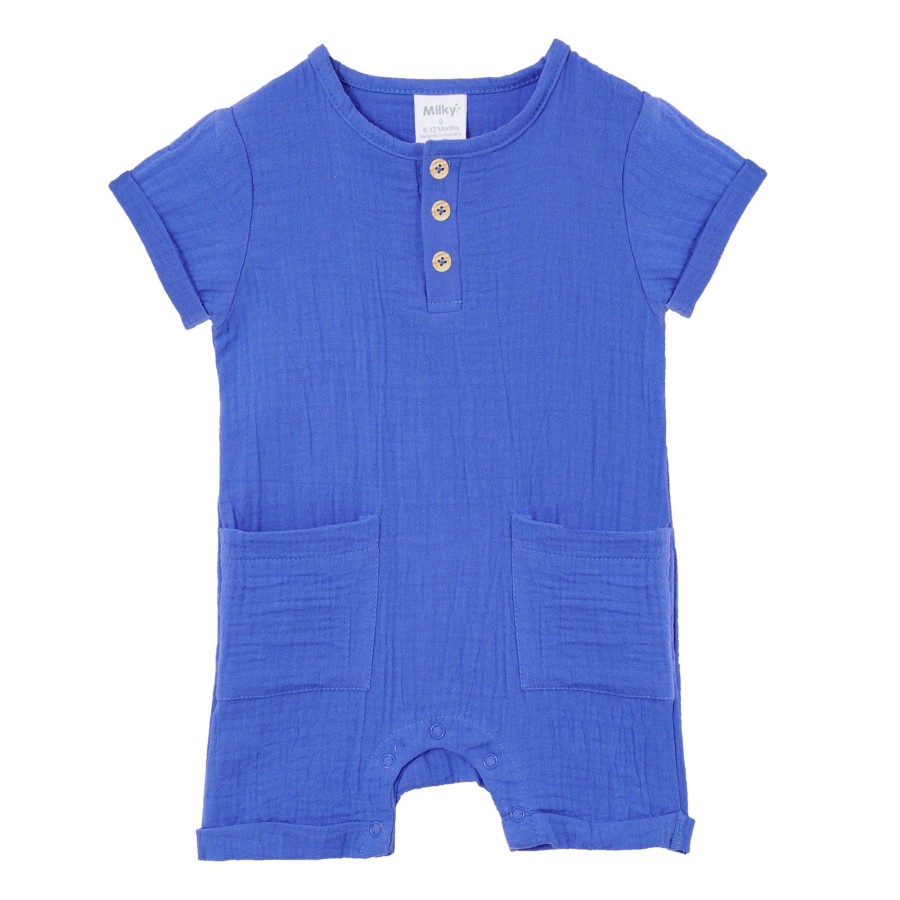 Baby [0-23M] Milky All In One | Milky Blue Summer Romper - Regatta