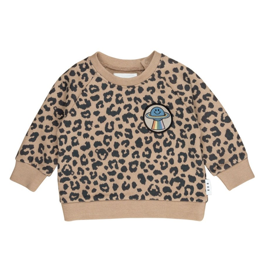 Child [2-14] Huxbaby Jumpers | Huxbaby Sweatshirt Rainbow Planet Patch - Hidden Hux Print