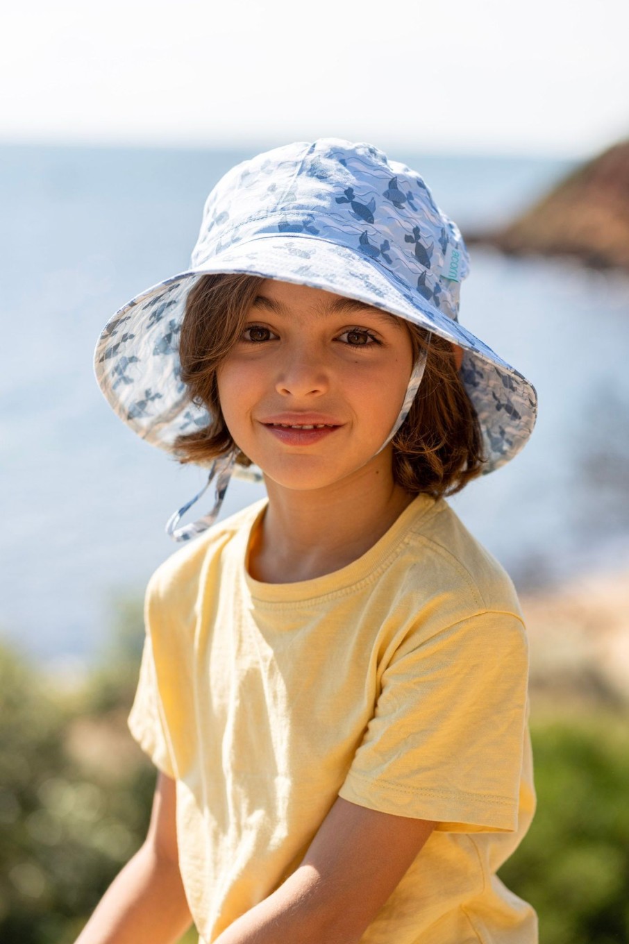 Baby [0-23M] Acorn Hats | Acorn Wide Brim Bucket Hat - Swimming Fish