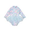 Child [2-14] Huxbaby Swim | Huxbaby Heart Bear Ballet Swimsuit - Ice Water