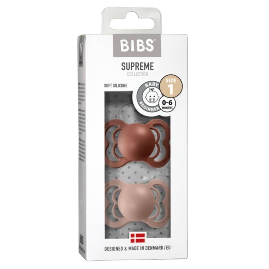 Baby [0-23M] Bibs Pacifiers + Accessories | Bibs Pacifier 2 Pack Supreme - Silicone - Woodchuck/Blush