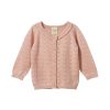 Child [2-14] Nature Baby Knitwear | Nature Baby Piper Cardigan - Rose Bud Pointelle