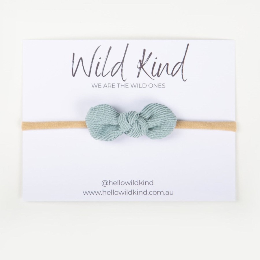 Child [2-14] Wild Kind Hair Accessories | Wild Kind Ida Small Cord Bow - Sky Blue