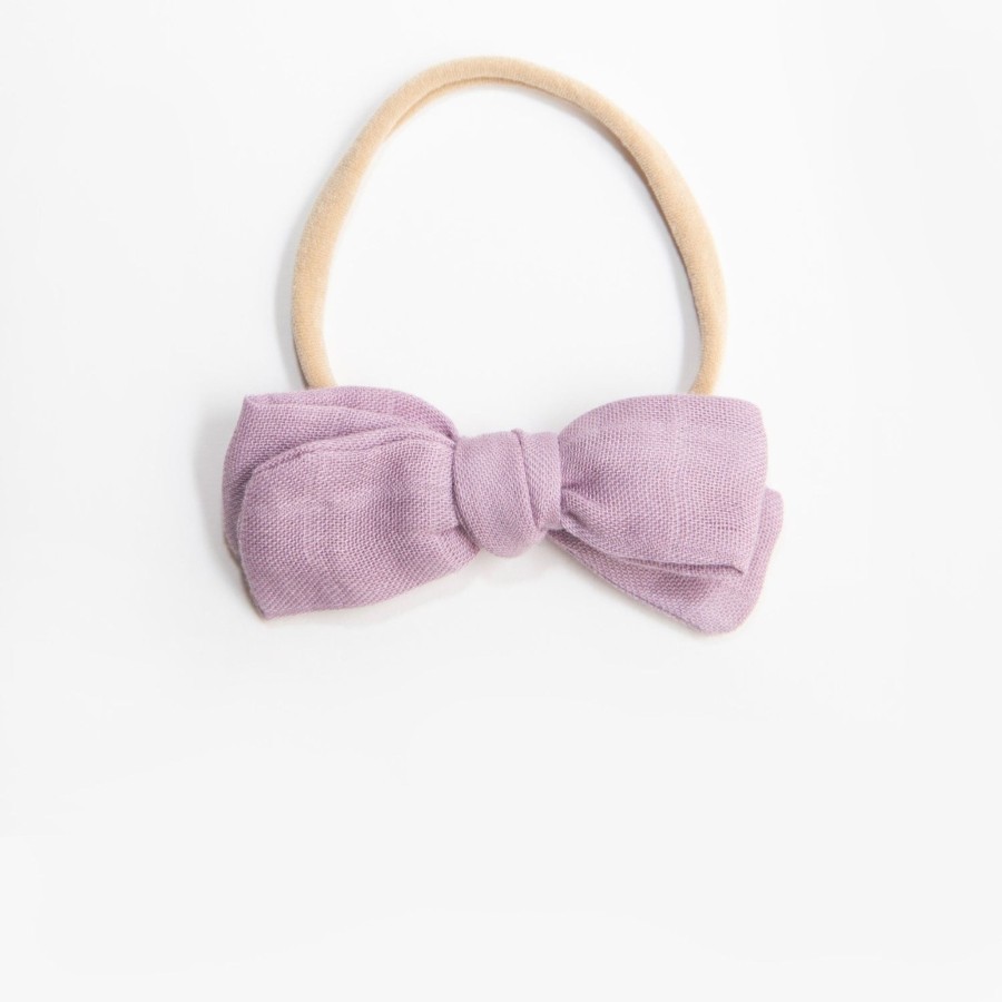 Baby [0-23M] Wild Kind Hair Accessories | Wild Kind Dorothy Linen Bow Headband - Lavender