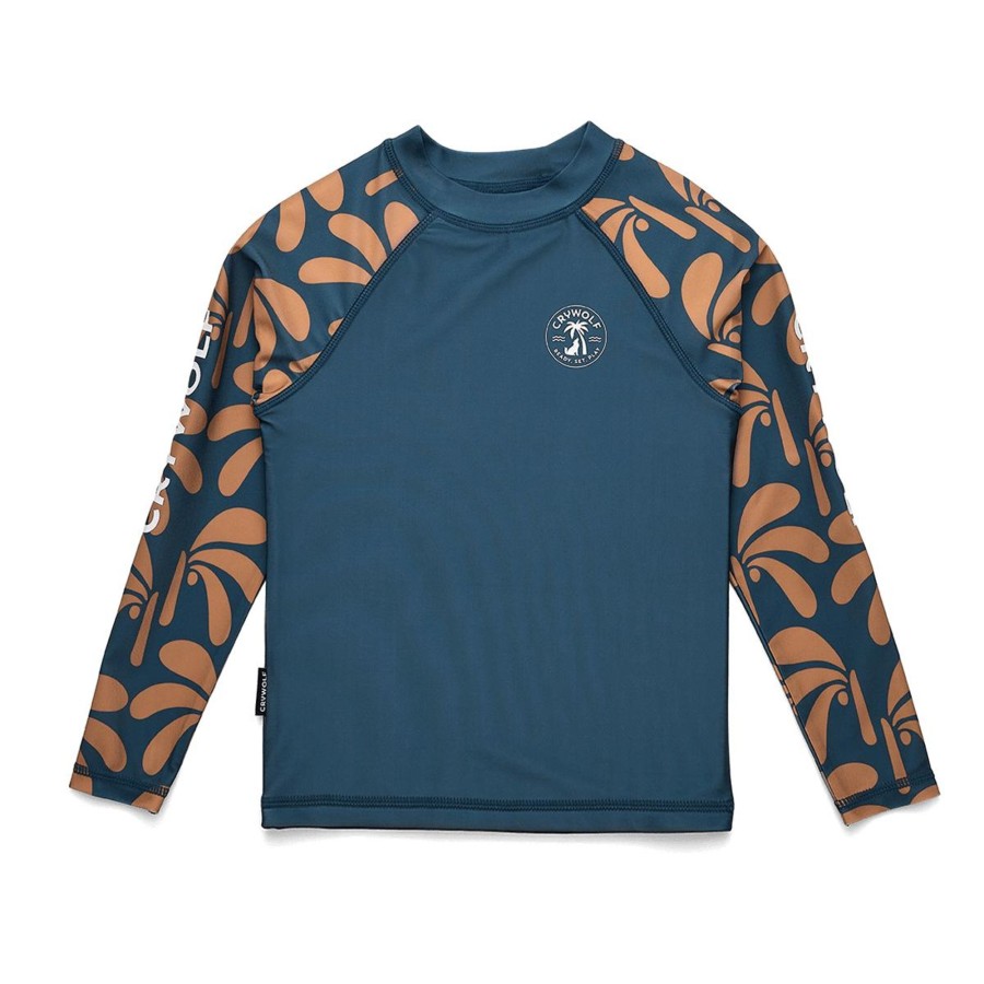 Child [2-14] Crywolf Swim | Crywolf Rash Vest Indigo Palms