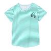 Baby [0-23M] Milky Tops | Milky Green Stripe Bicycle Tee - Green Mini Stripe